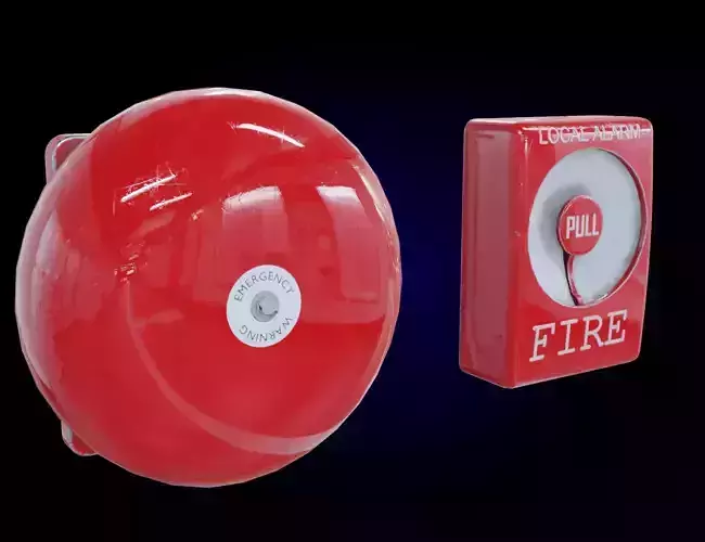 Fire Alarm Bell Low-poly 3D model