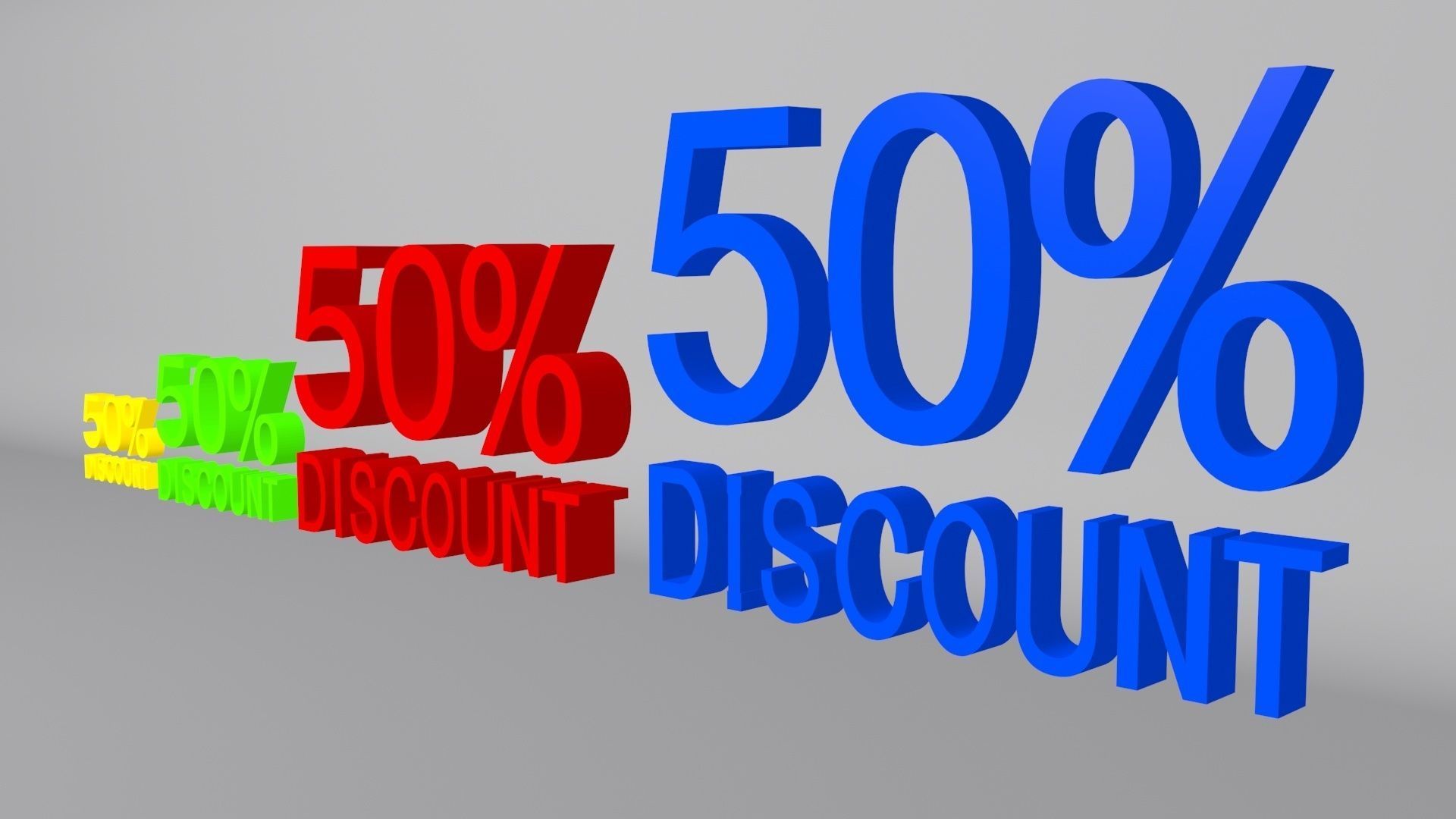 3D model discount logo 2 VR / AR / lowpoly CGTrader