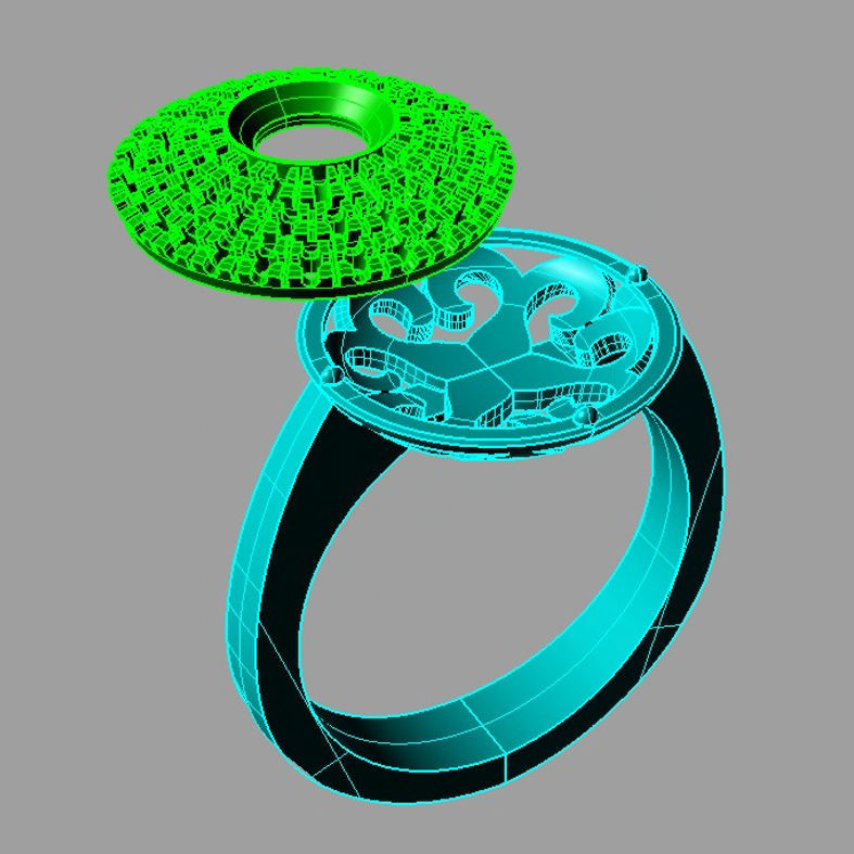 Pave Gems Wedding Gold Ring 3D print model 3D print model_3