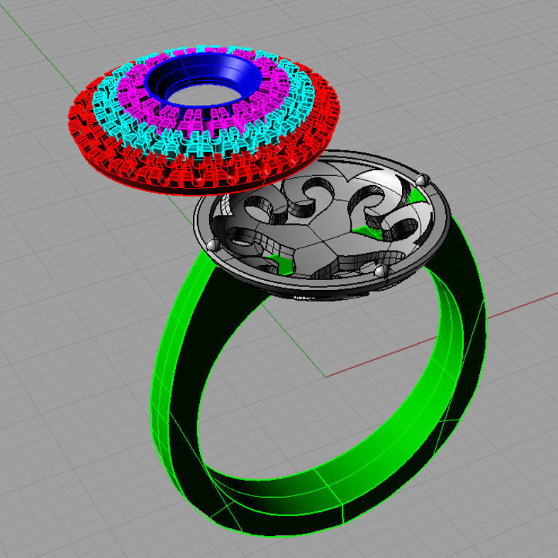 Pave Gems Wedding Gold Ring 3D print model 3D print model_4