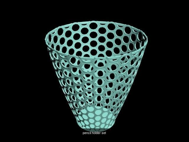 pencil holder and bin set 3D Model Collection_5