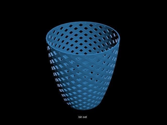 pencil holder and bin set 3D Model Collection_4