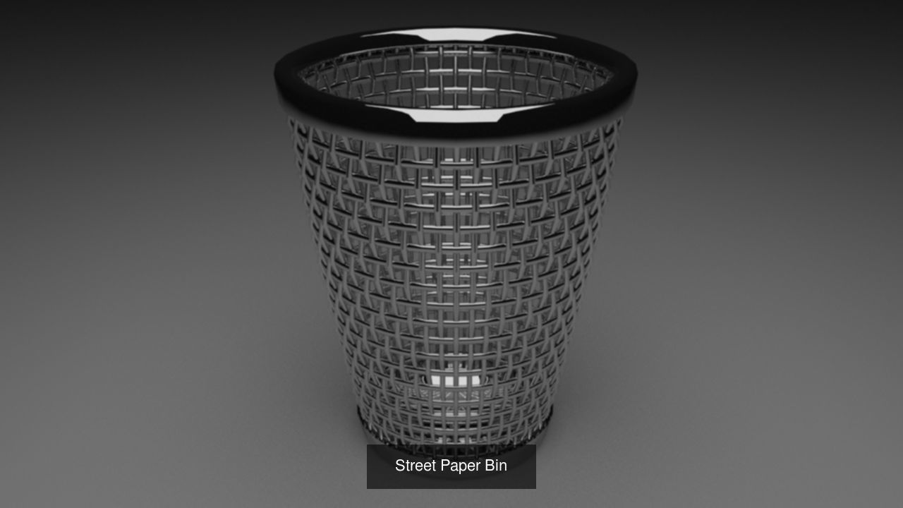 pencil holder and bin set 3D Model Collection_3