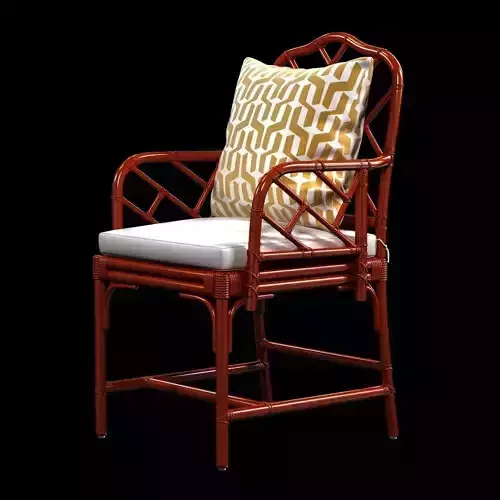 Ballard macau arm chair in deep coral 3D model