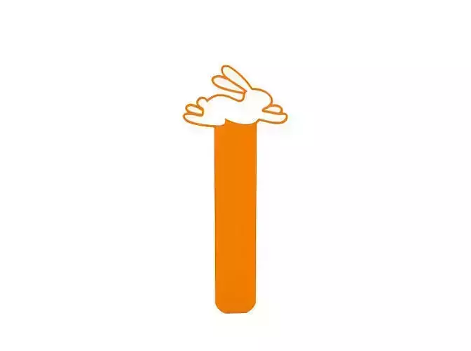 Bookmark orange stick with bunny