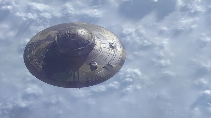 Haunebu ufo with camouflaged surface 3D model