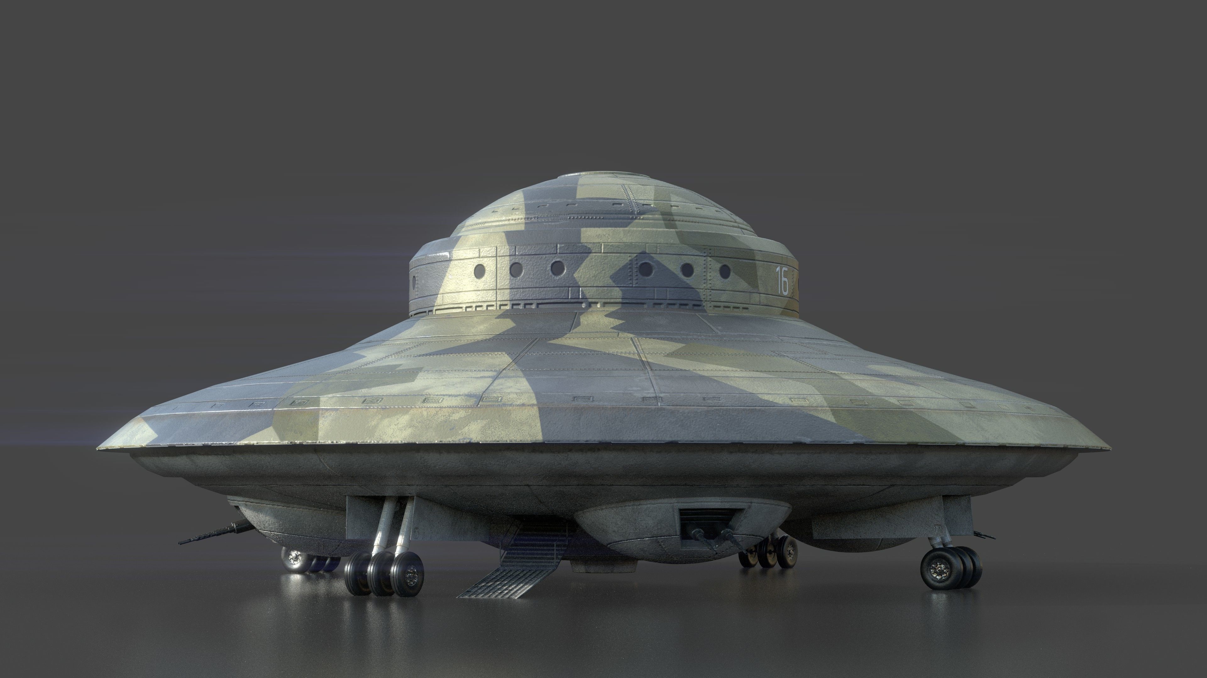 Haunebu ufo with camouflaged surface 3D model_12