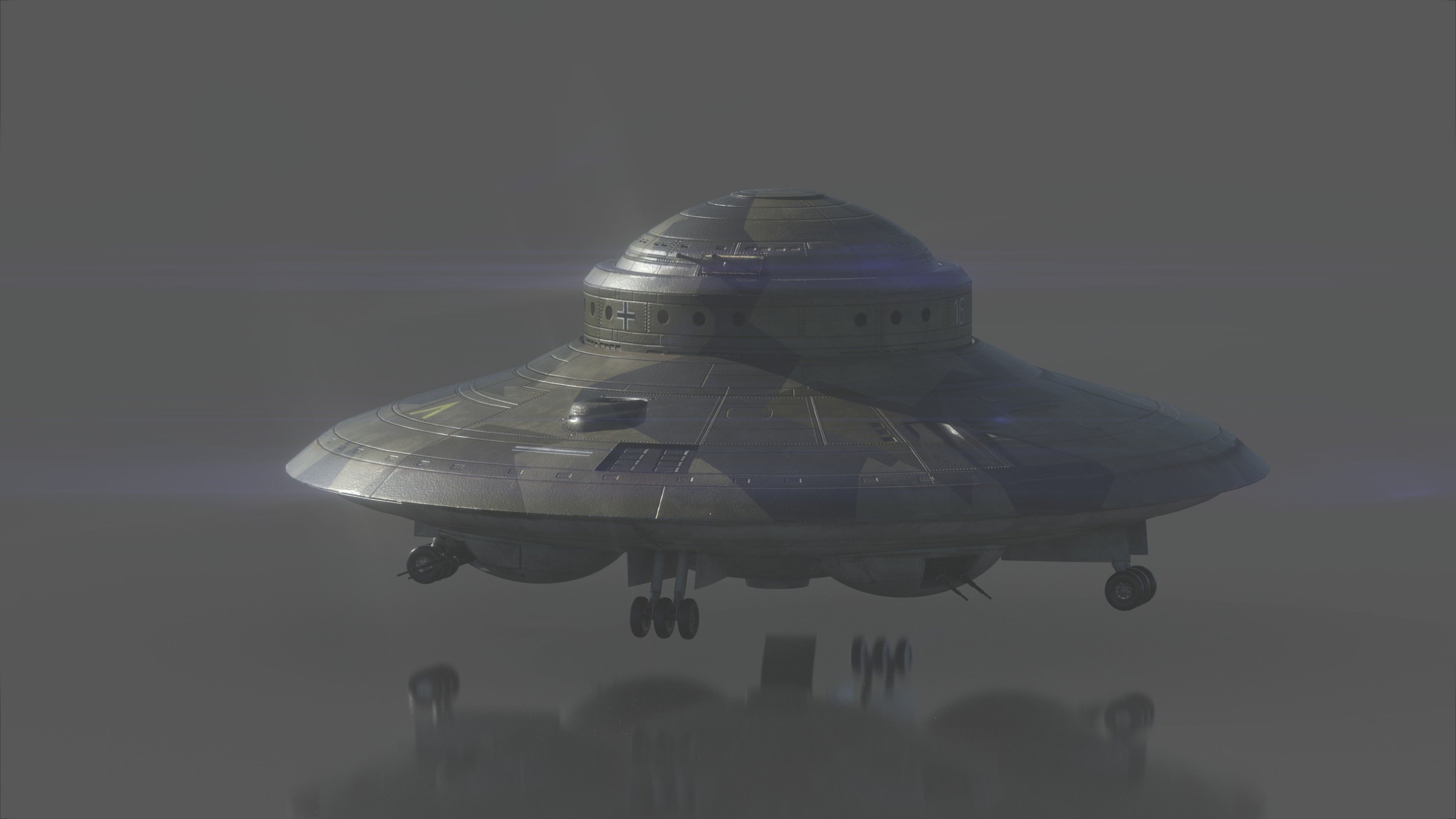 Haunebu ufo with camouflaged surface 3D model_11