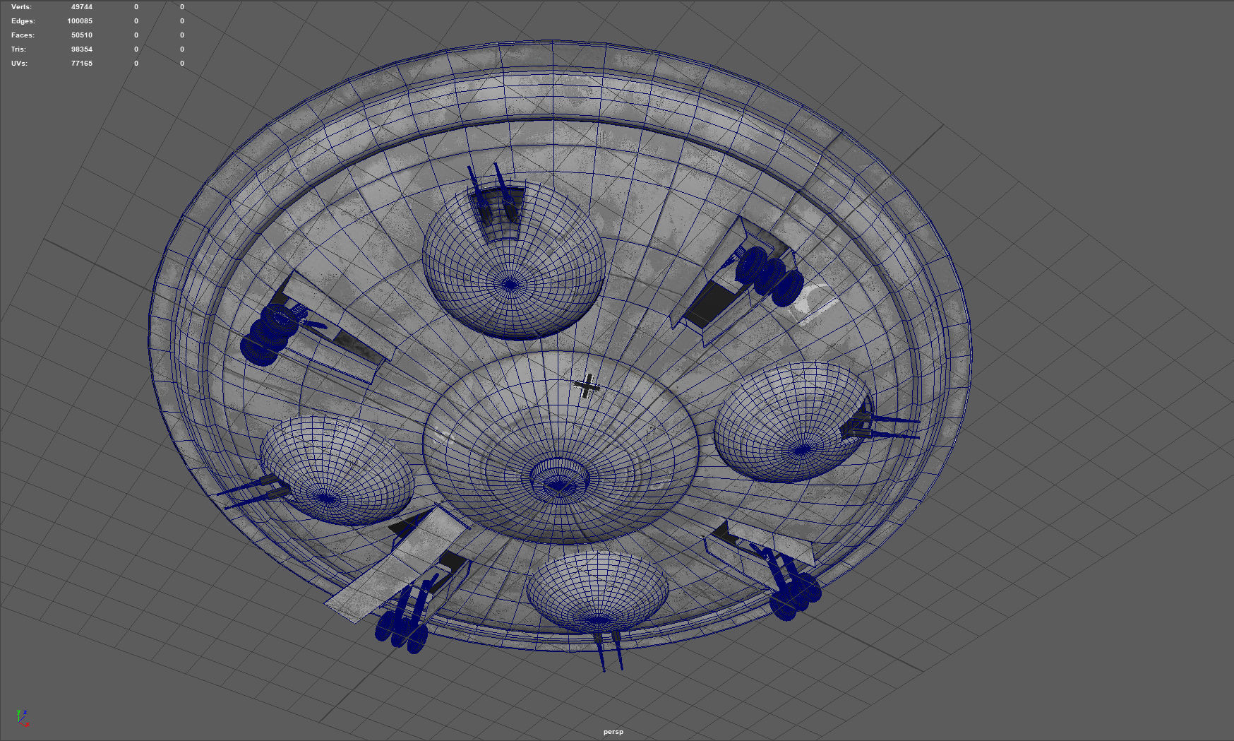 Haunebu ufo with camouflaged surface 3D model_13
