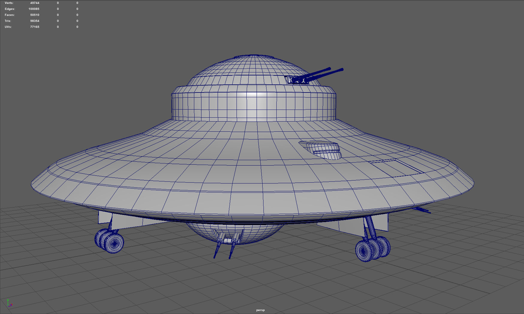 Haunebu ufo with camouflaged surface 3D model_5