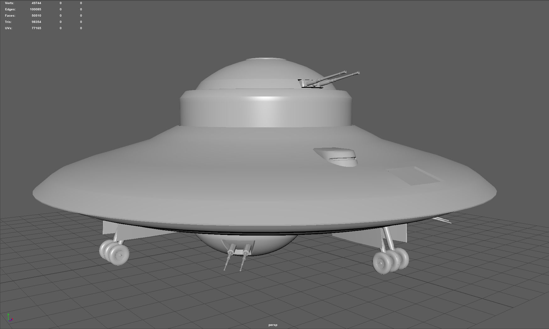 Haunebu ufo with camouflaged surface 3D model_4