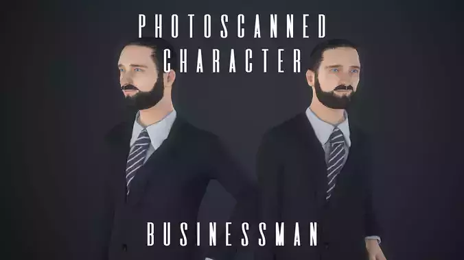 Photoscanned Character - Businessman Low-poly 3D model