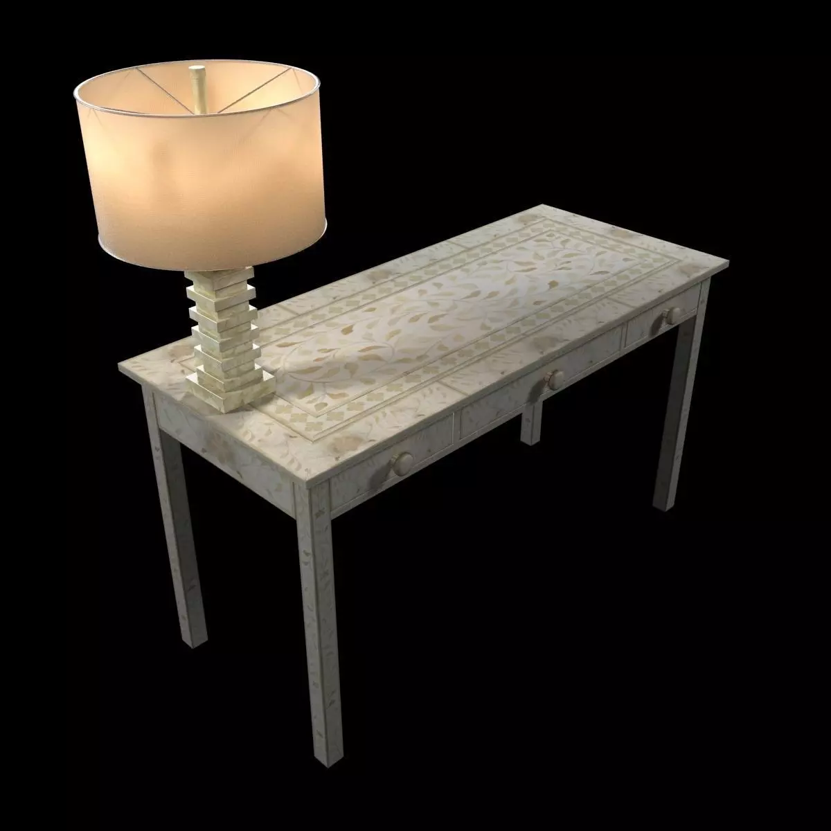 wisteria moorish desk white decorators lighting cinder table lam 3D model_0