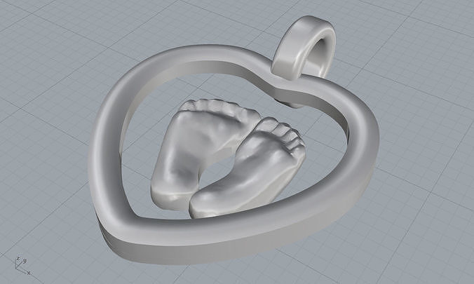  foot pendant 3D print model