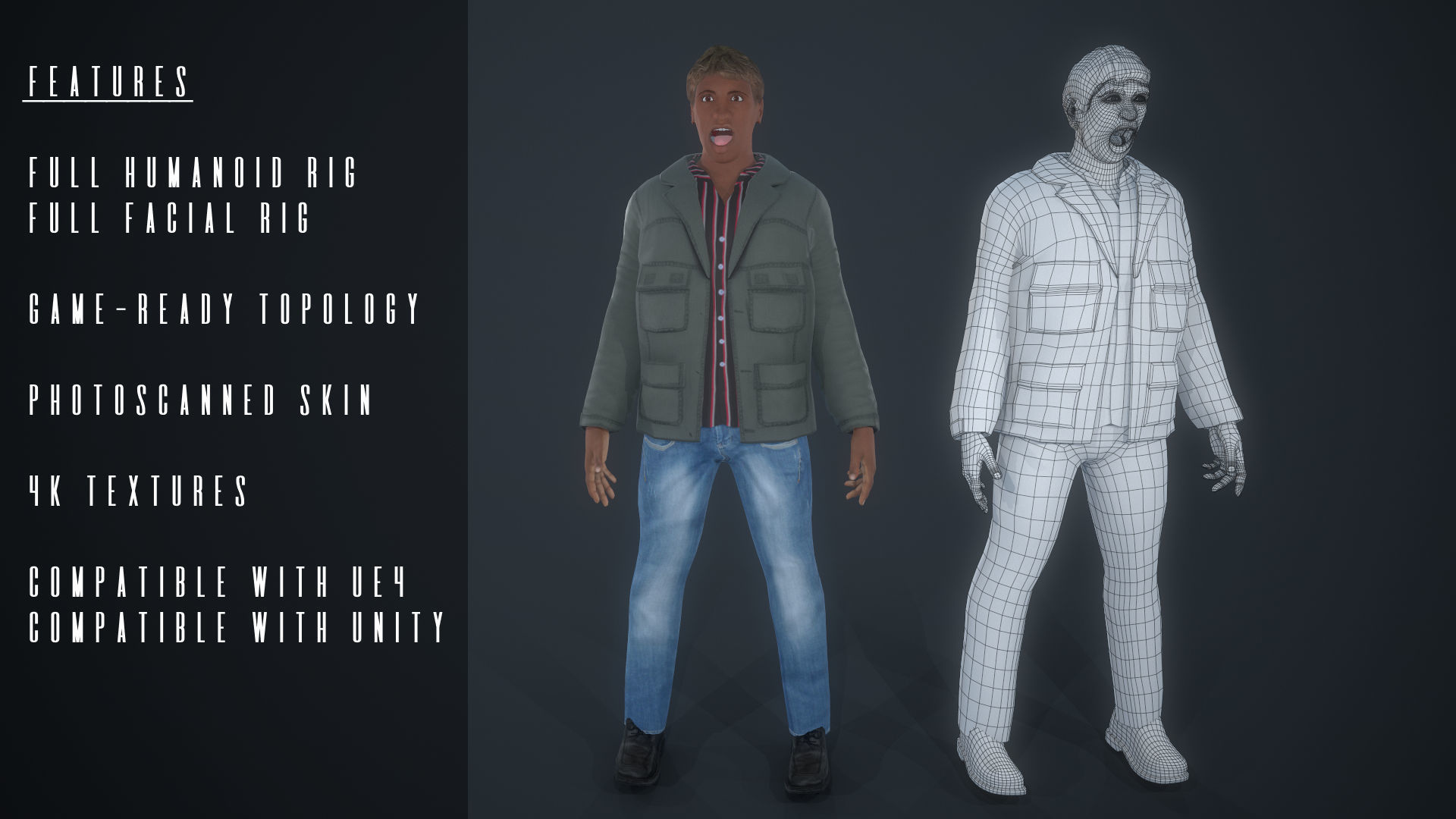 Photoscanned Character - Casual Guy 01 Low-poly 3D model_1