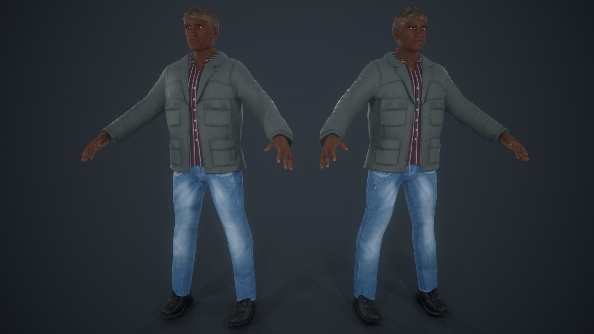 Photoscanned Character - Casual Guy 01 Low-poly 3D model_3
