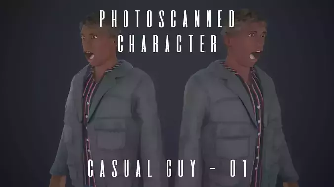 Photoscanned Character - Casual Guy 01 Low-poly 3D model