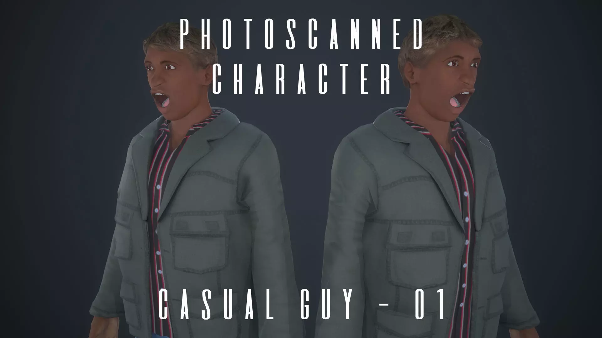 Photoscanned Character - Casual Guy 01 Low-poly 3D model_0