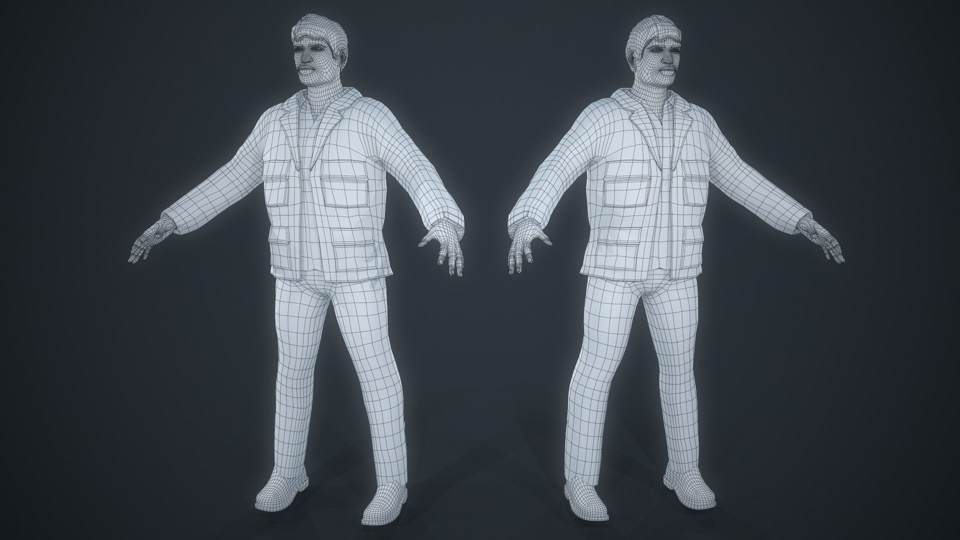 Photoscanned Character - Casual Guy 01 Low-poly 3D model_4