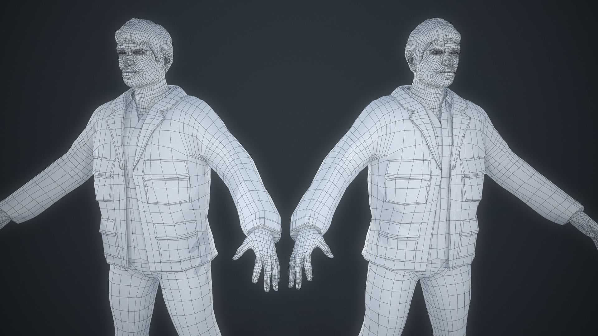 Photoscanned Character - Casual Guy 01 Low-poly 3D model_5
