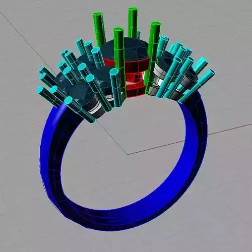 Women ring with gems 3dm stl 3D print model