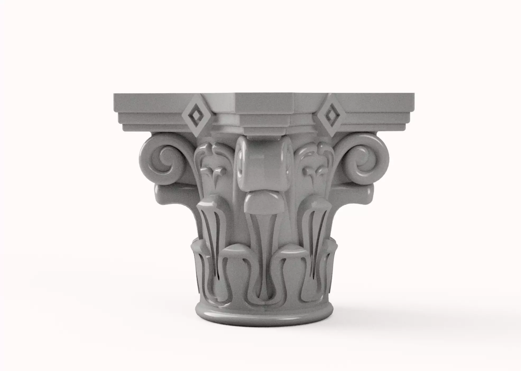 Corinthian Capitals high Detail 3D print model_0