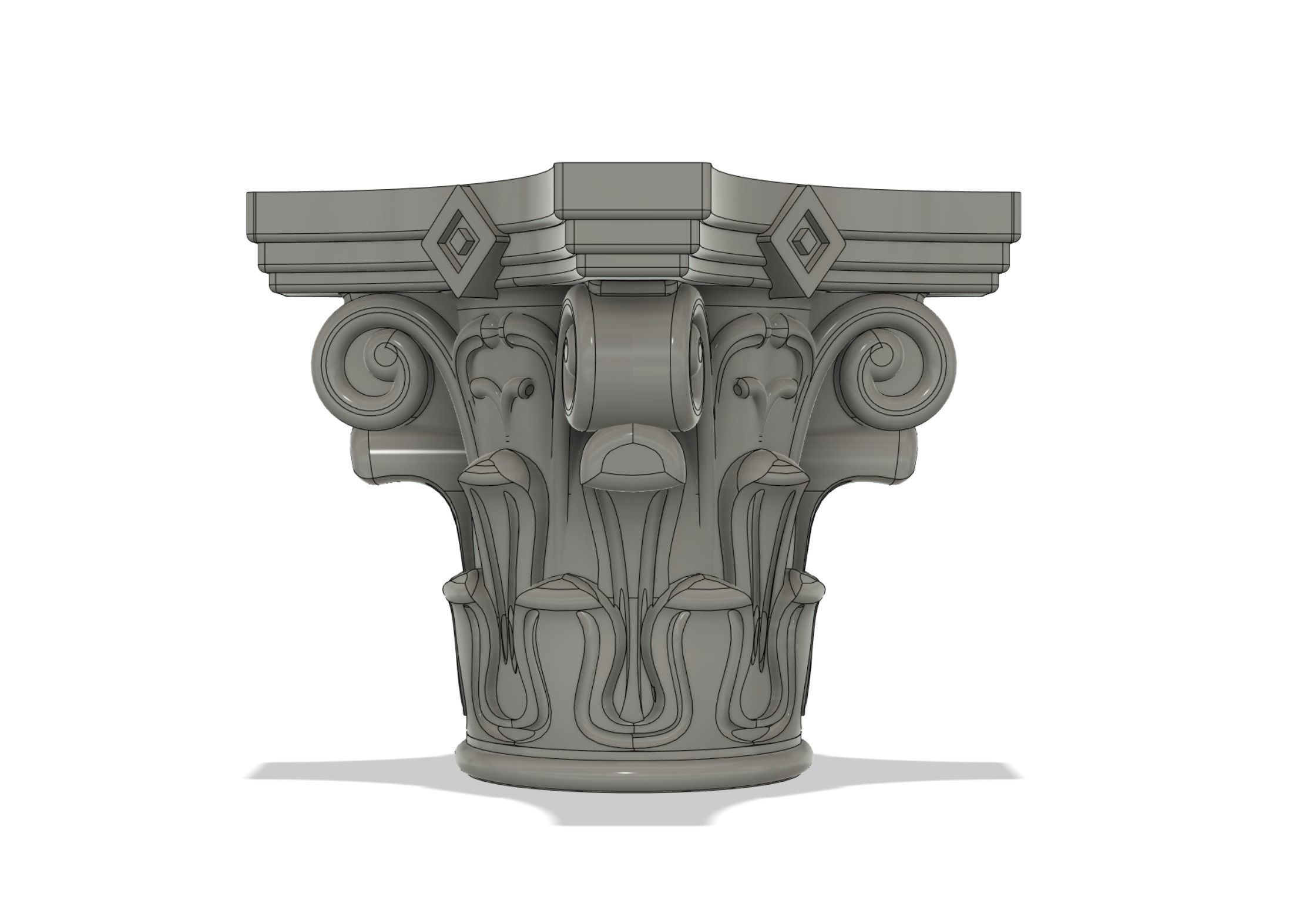 Corinthian Capitals high Detail 3D print model_3