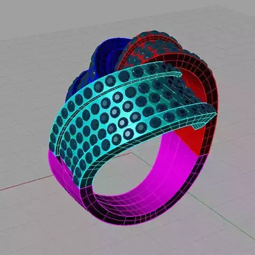 Women ring with gems 3dm stl 3D print model