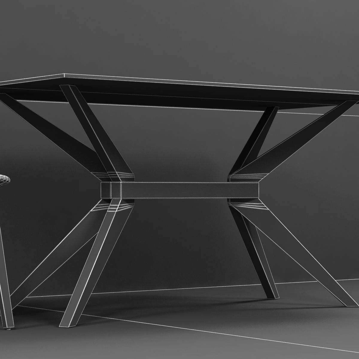 Magna Glass Dining Table by inmod  sohoconcept eiffel wood chair 3D model_10