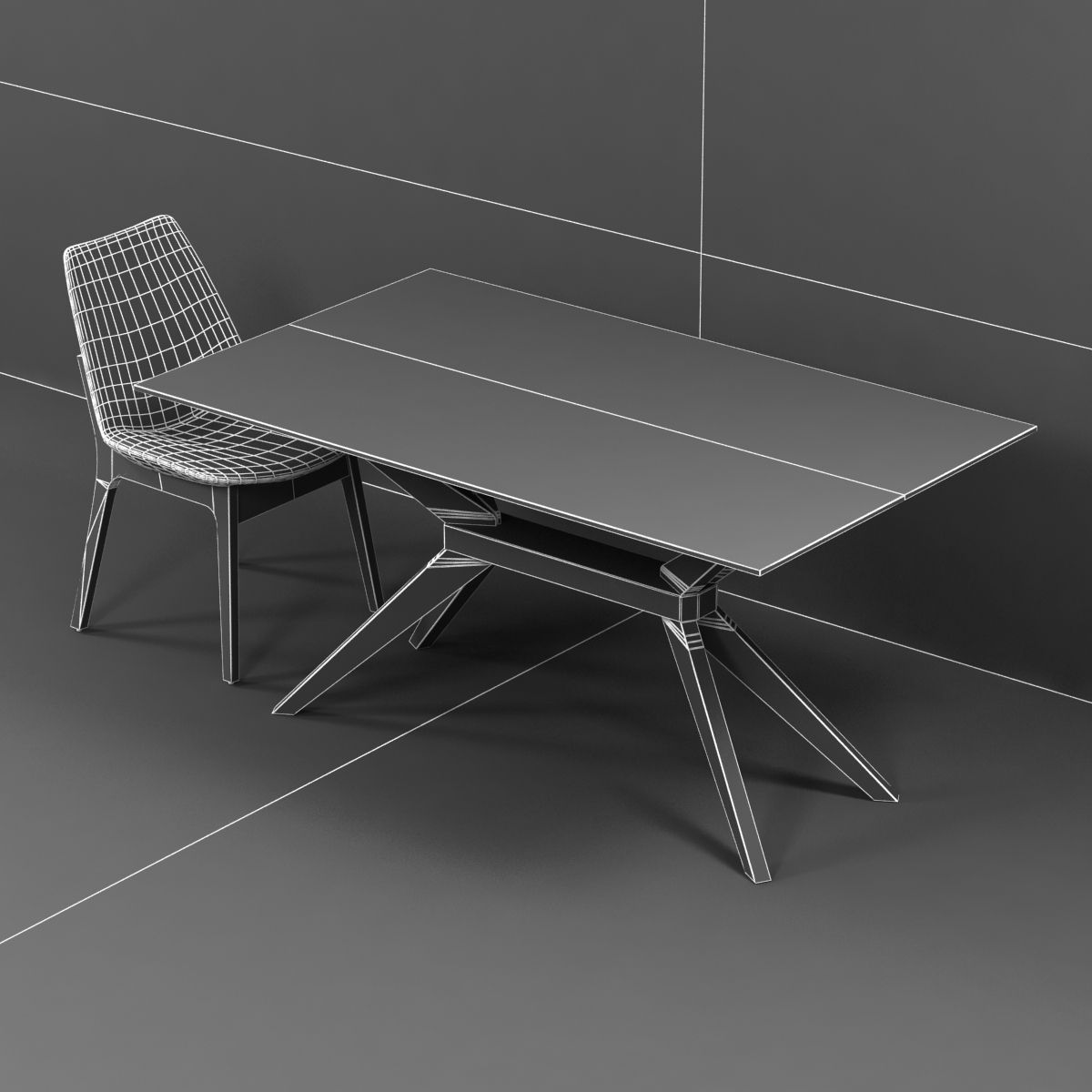 Magna Glass Dining Table by inmod  sohoconcept eiffel wood chair 3D model_8