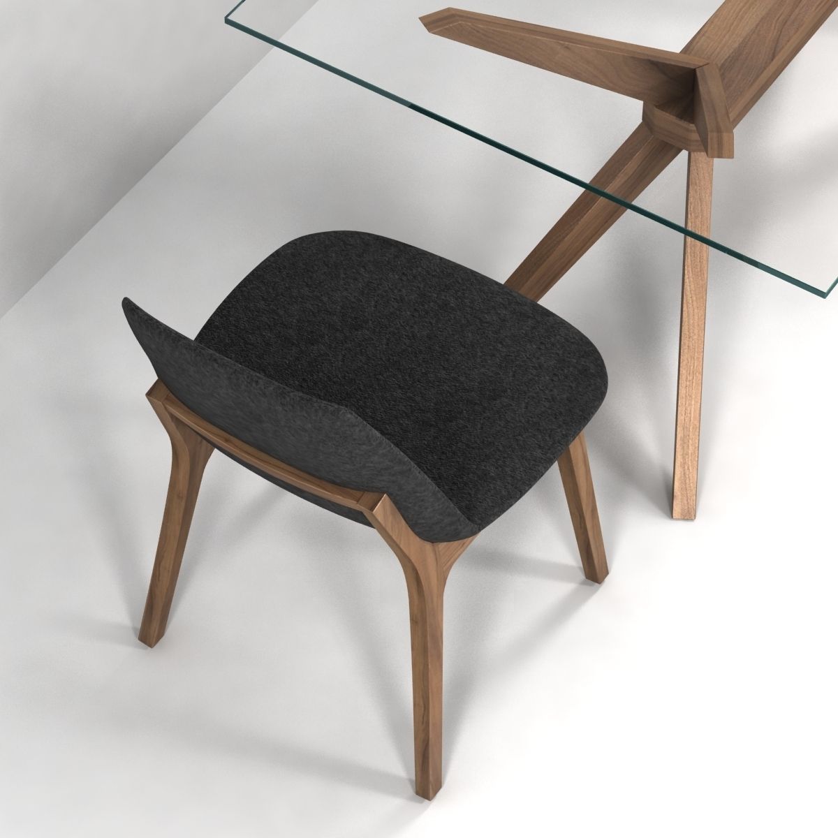 Magna Glass Dining Table by inmod  sohoconcept eiffel wood chair 3D model_4