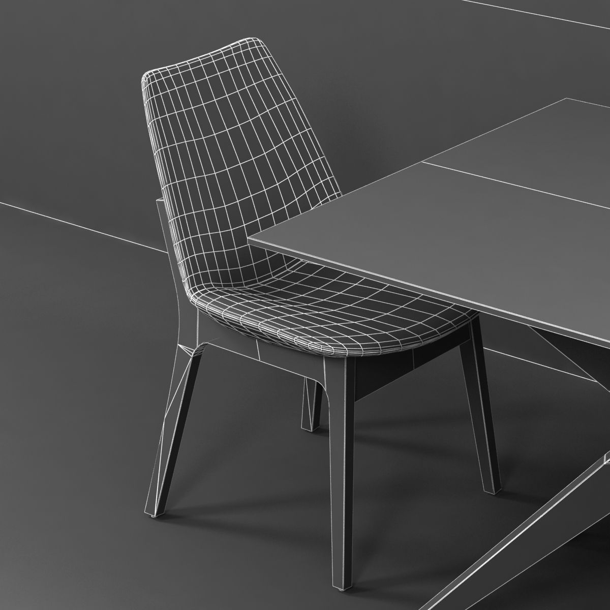 Magna Glass Dining Table by inmod  sohoconcept eiffel wood chair 3D model_6