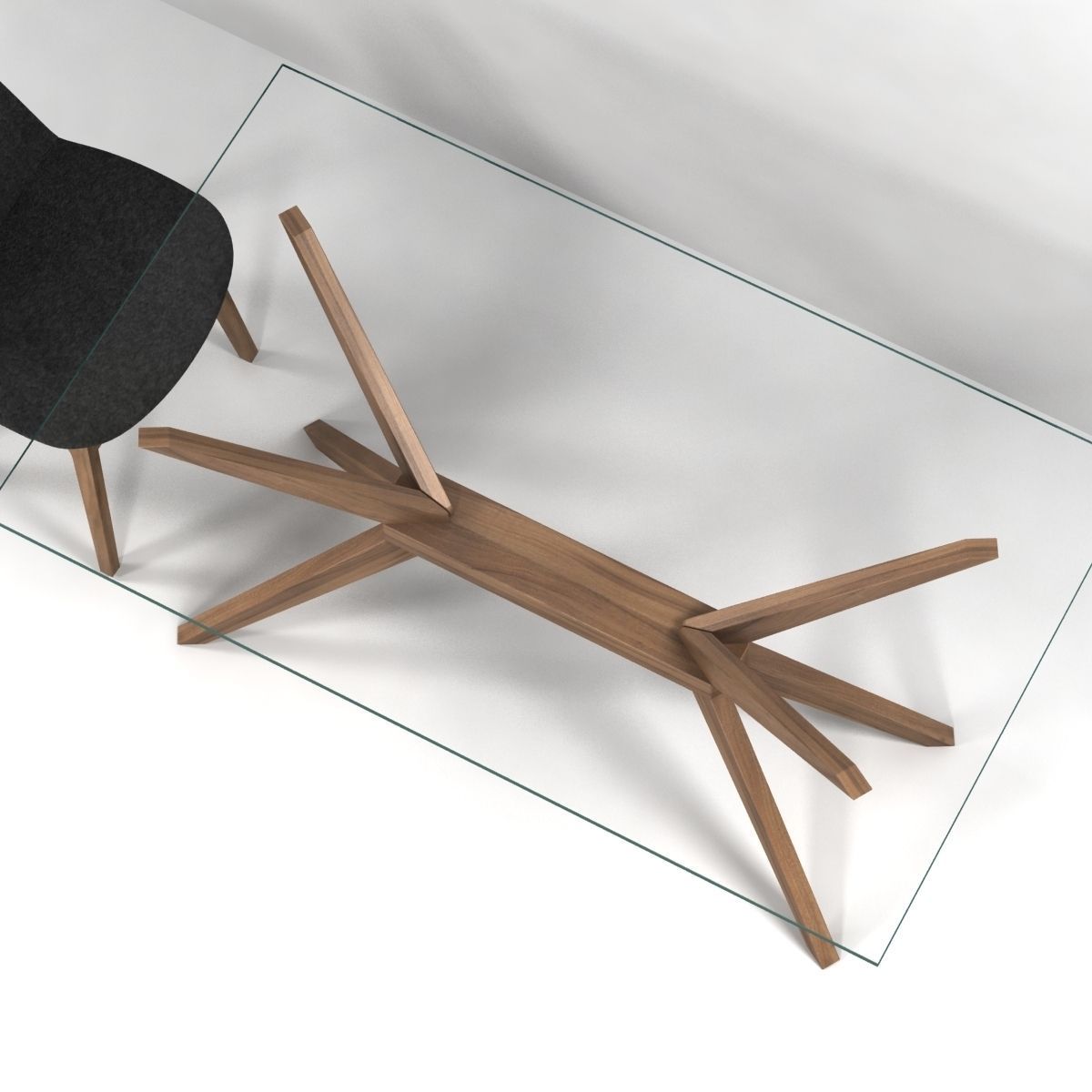 Magna Glass Dining Table by inmod  sohoconcept eiffel wood chair 3D model_3