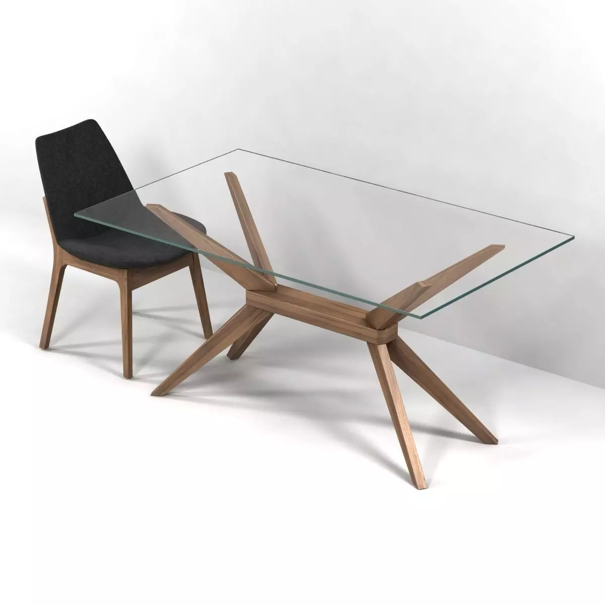 Magna Glass Dining Table by inmod  sohoconcept eiffel wood chair 3D model_0