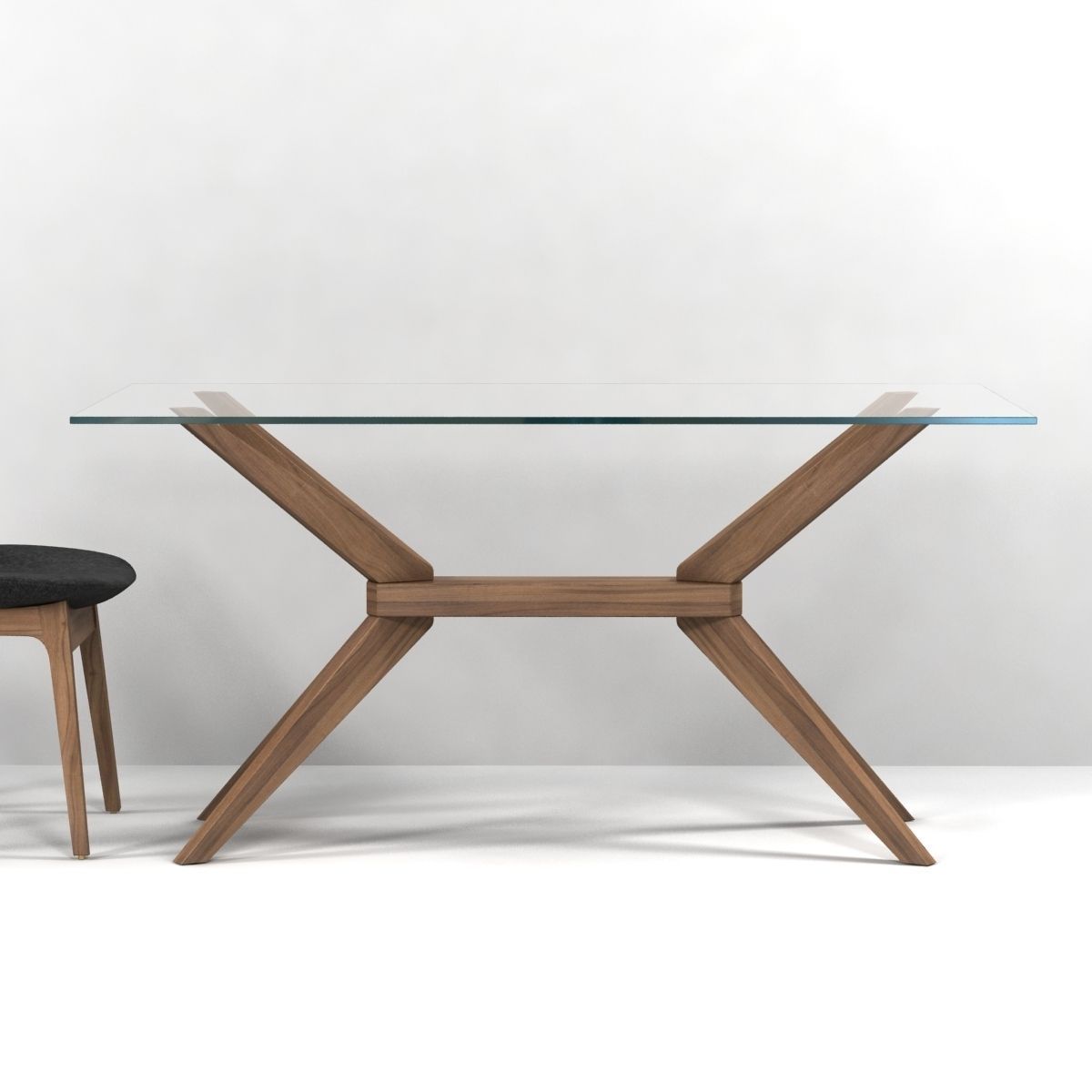 Magna Glass Dining Table by inmod  sohoconcept eiffel wood chair 3D model_1