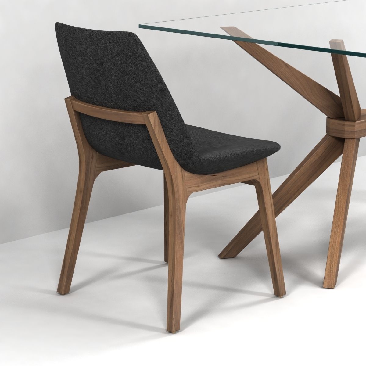 Magna Glass Dining Table by inmod  sohoconcept eiffel wood chair 3D model_5