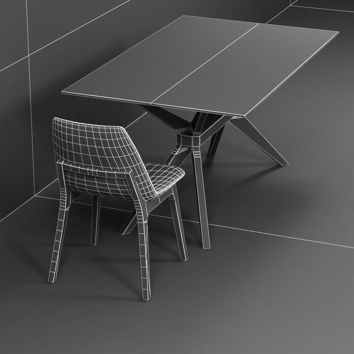 Magna Glass Dining Table by inmod  sohoconcept eiffel wood chair 3D model_7