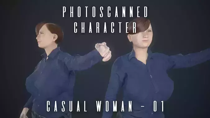 Photoscanned Character - Casual Woman 01 Low-poly 3D model Photoscanned Character - Casual Woman 01 Low-poly 3D model