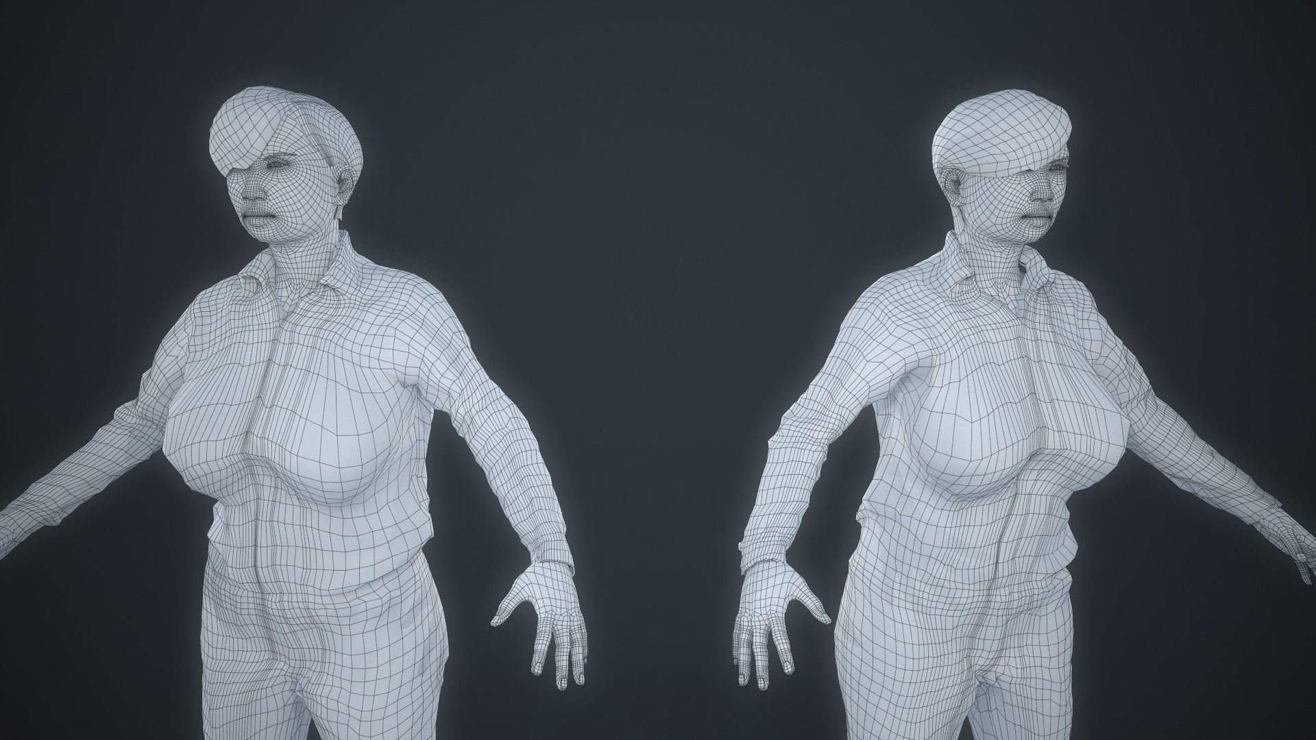 Photoscanned Character - Casual Woman 01 Low-poly 3D model_5