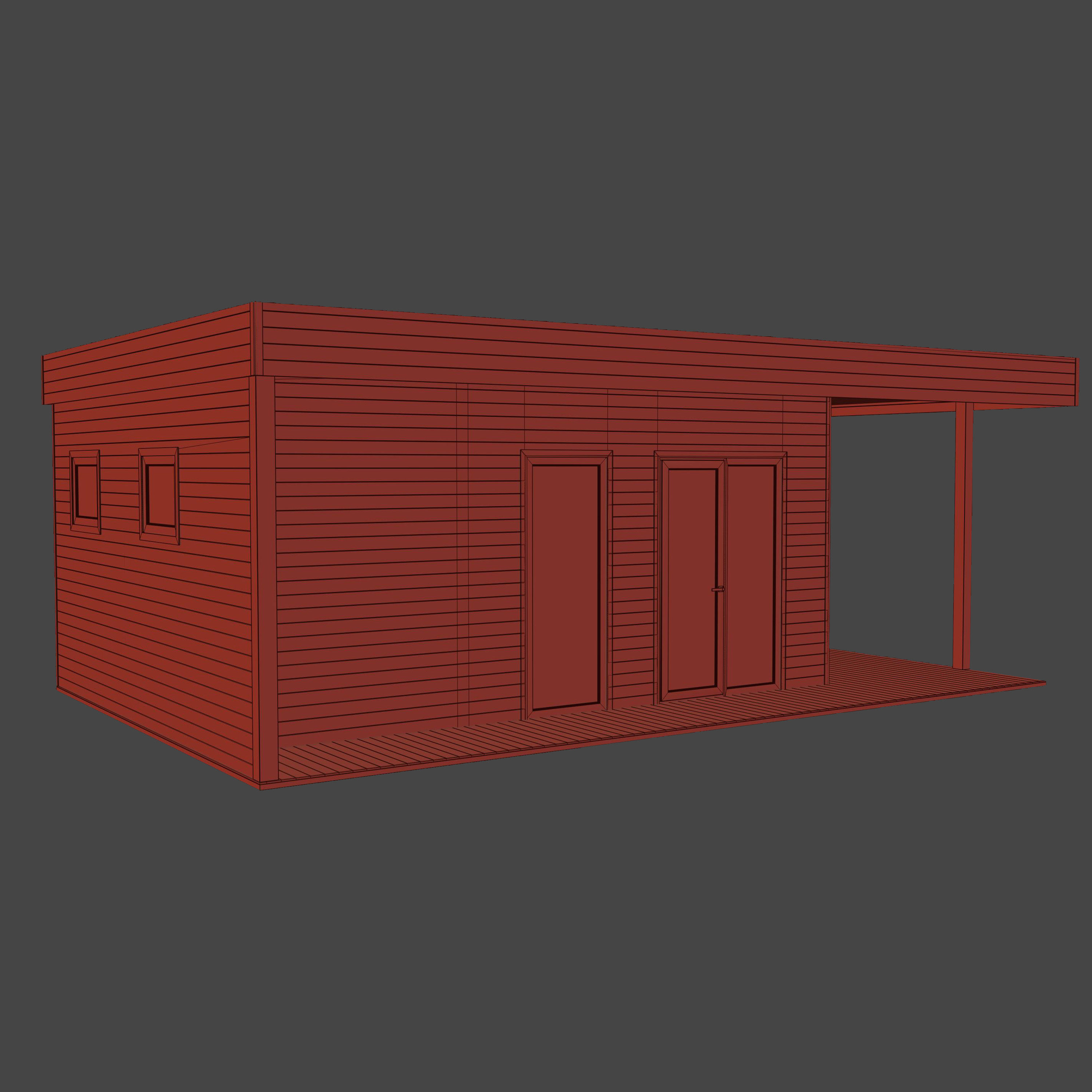 Modular house  bathhouse 3D model_6