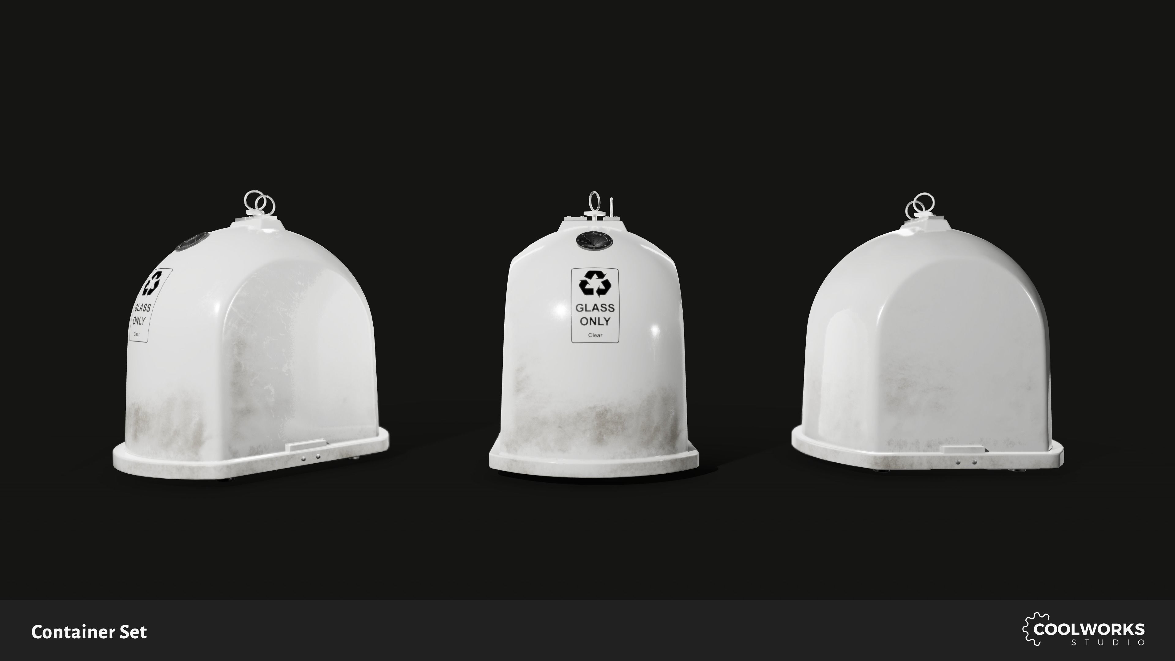 Container Set Low-poly 3D model_35