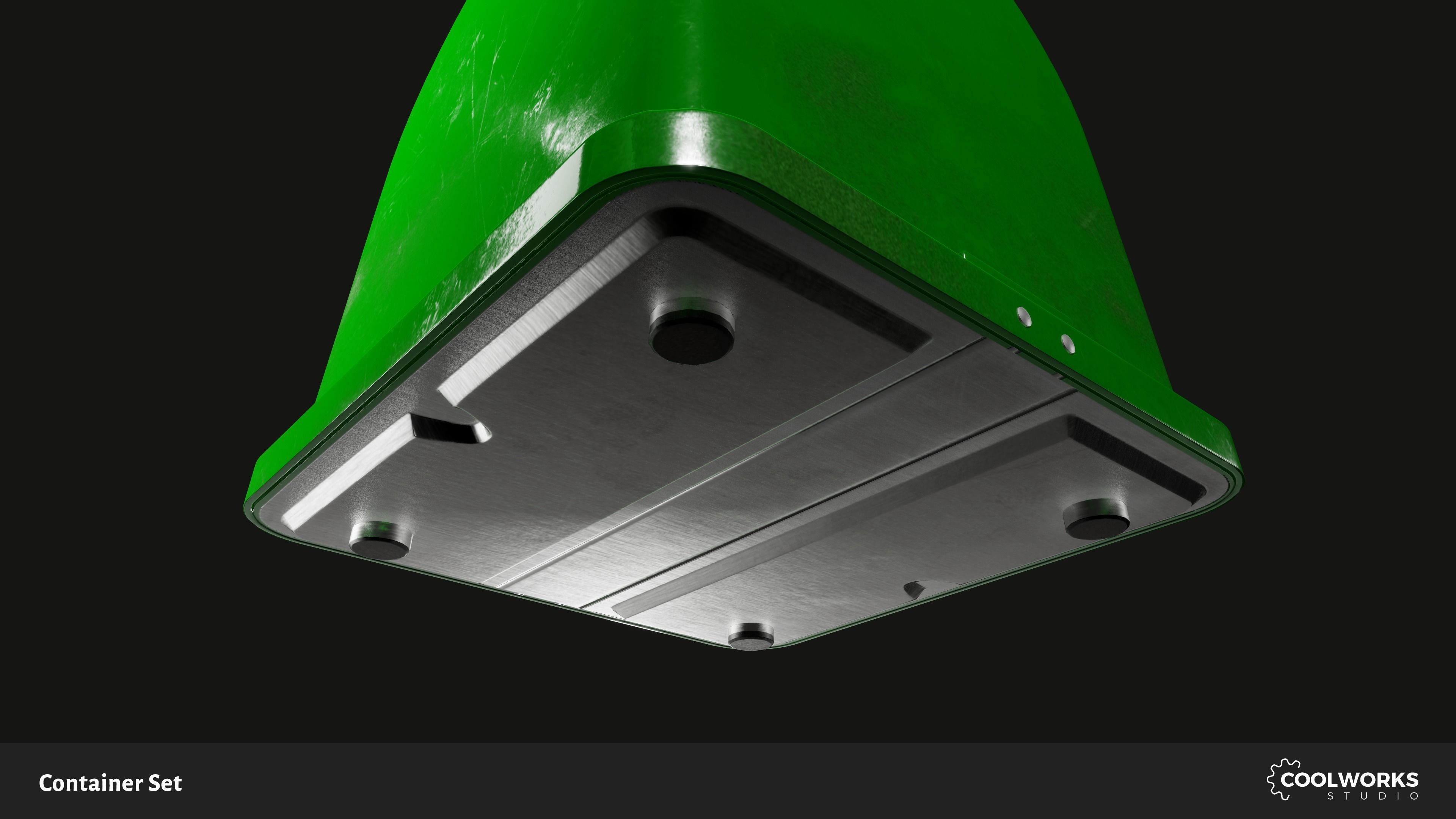 Container Set Low-poly 3D model_37