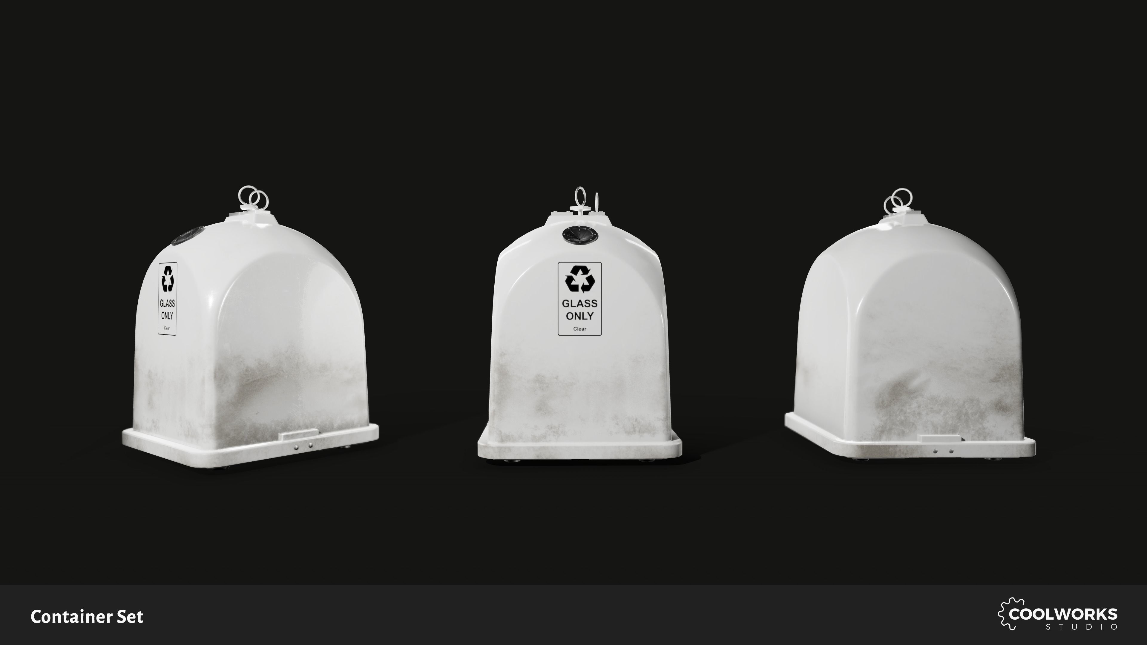 Container Set Low-poly 3D model_38