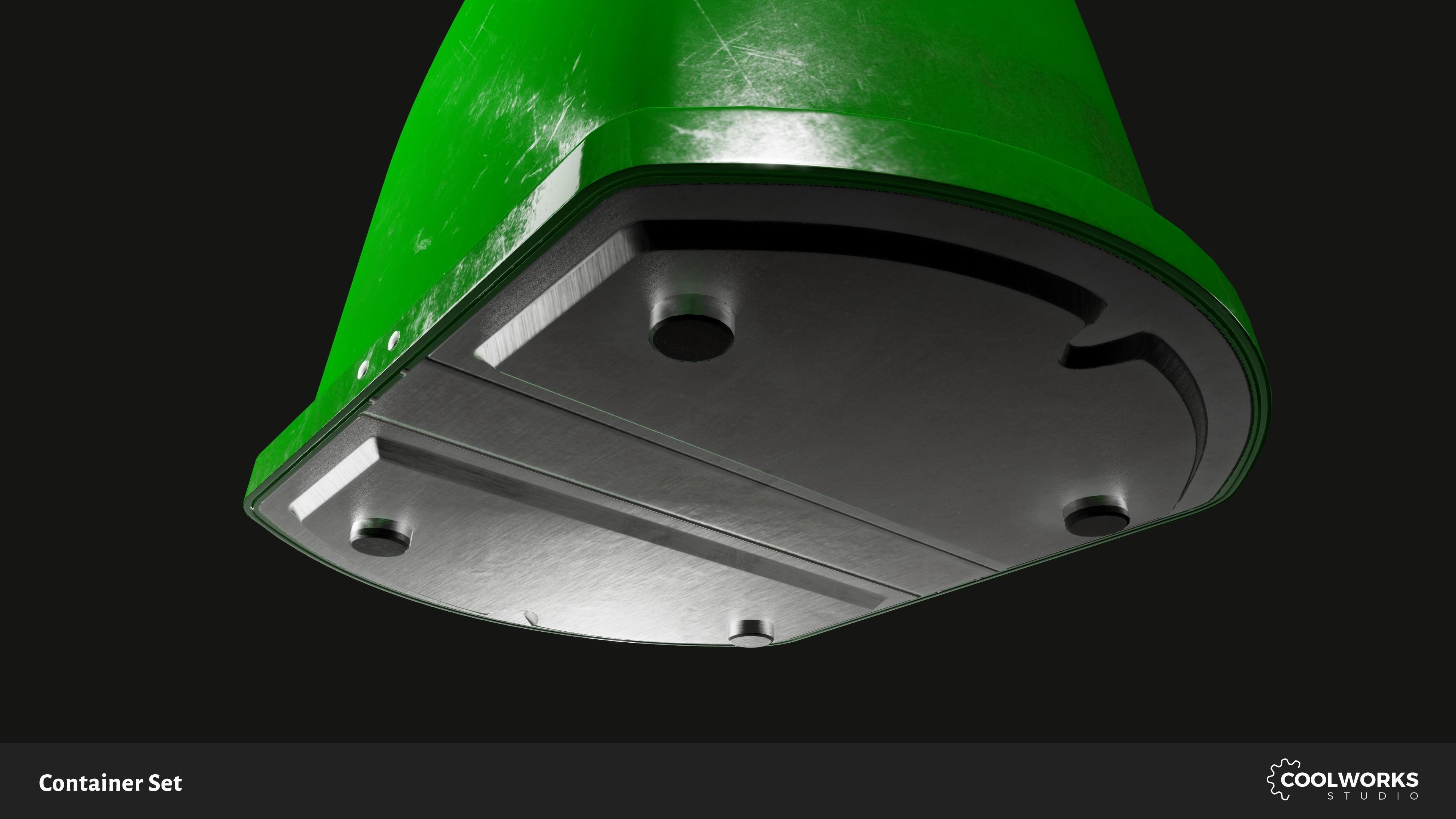 Container Set Low-poly 3D model_34