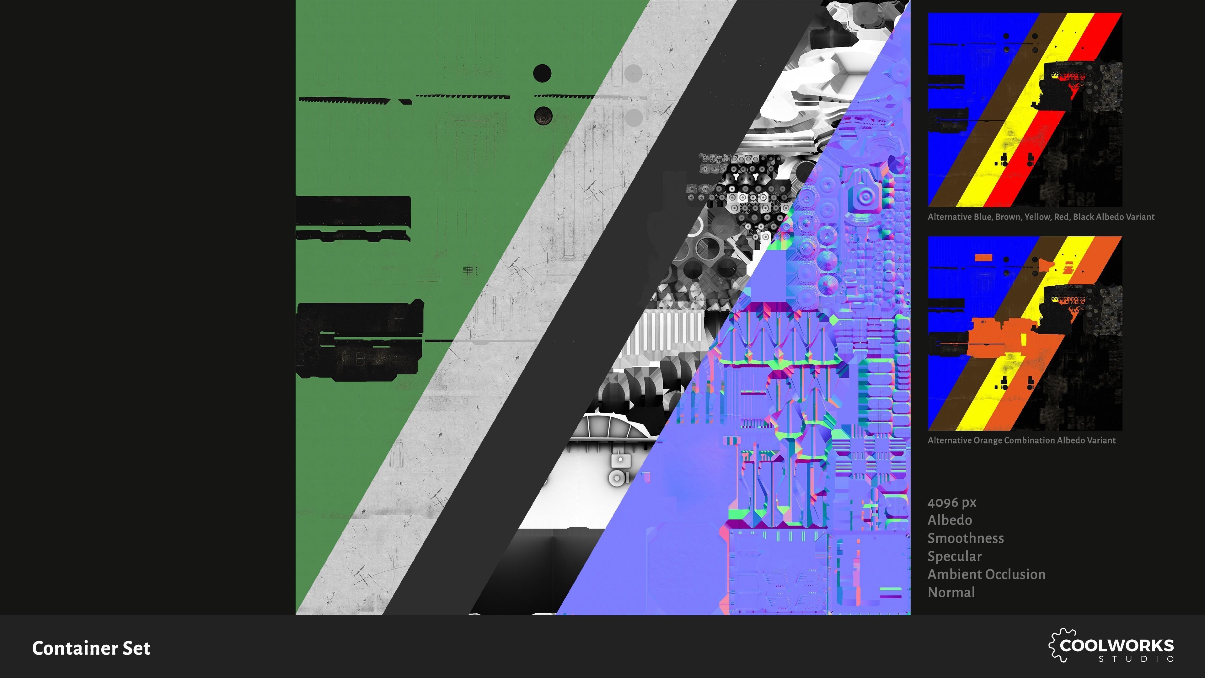 Container Set Low-poly 3D model_54