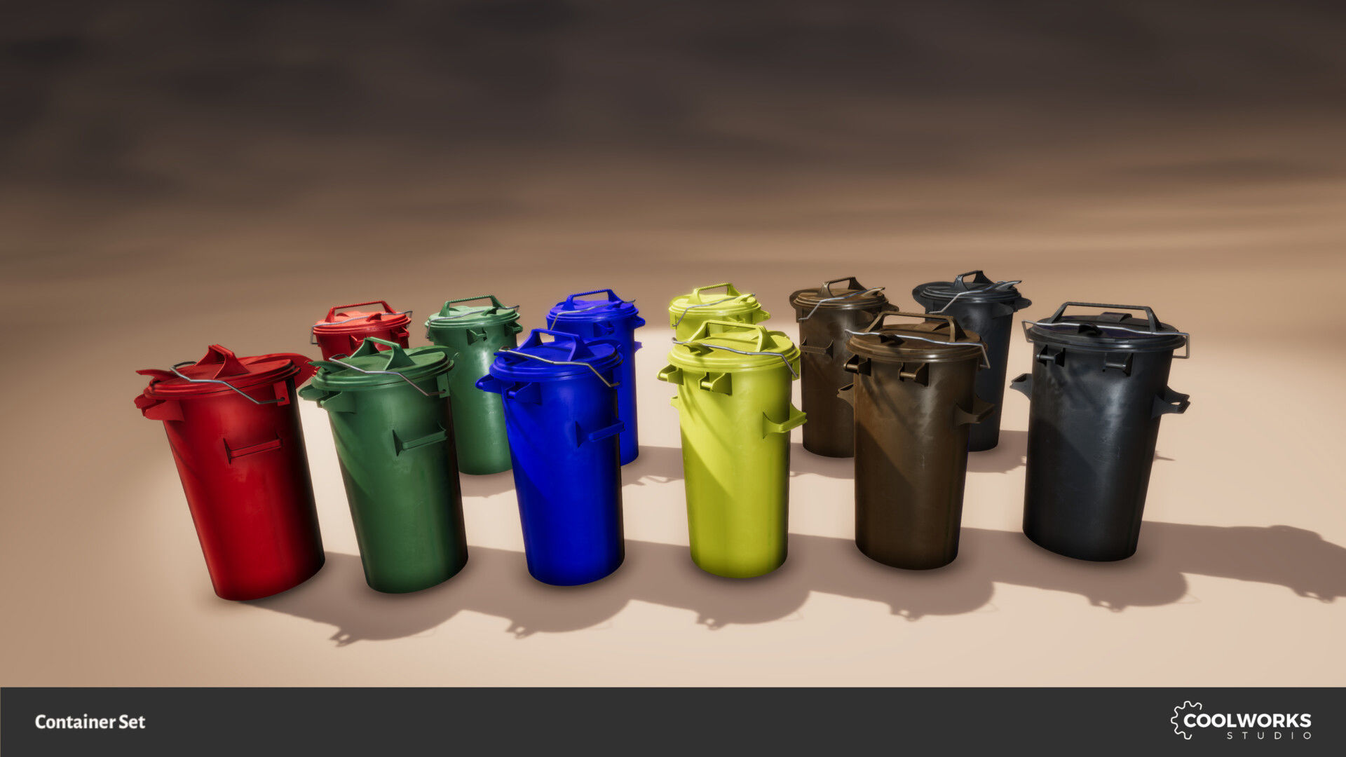 Container Set Low-poly 3D model_101