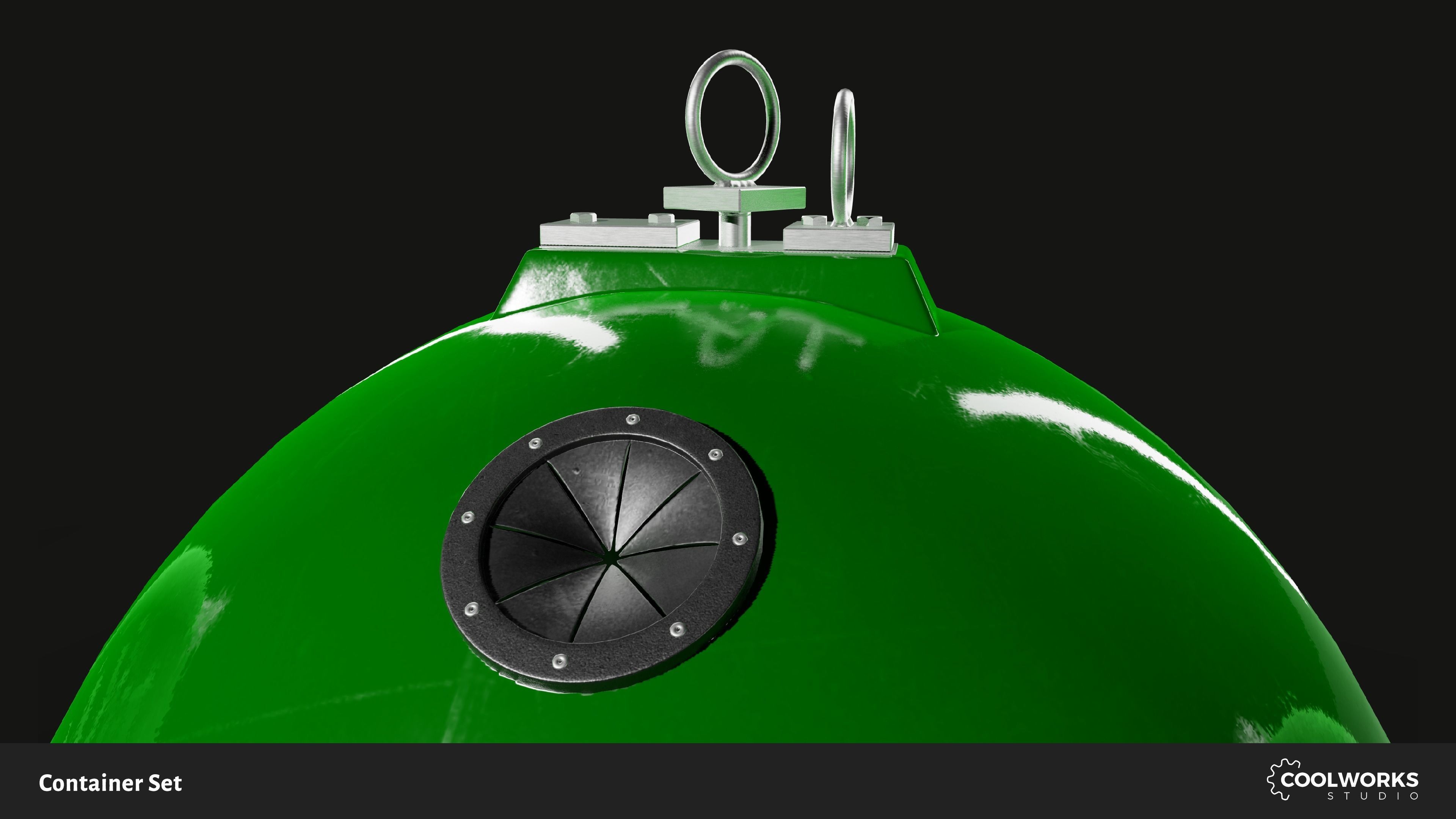 Container Set Low-poly 3D model_30