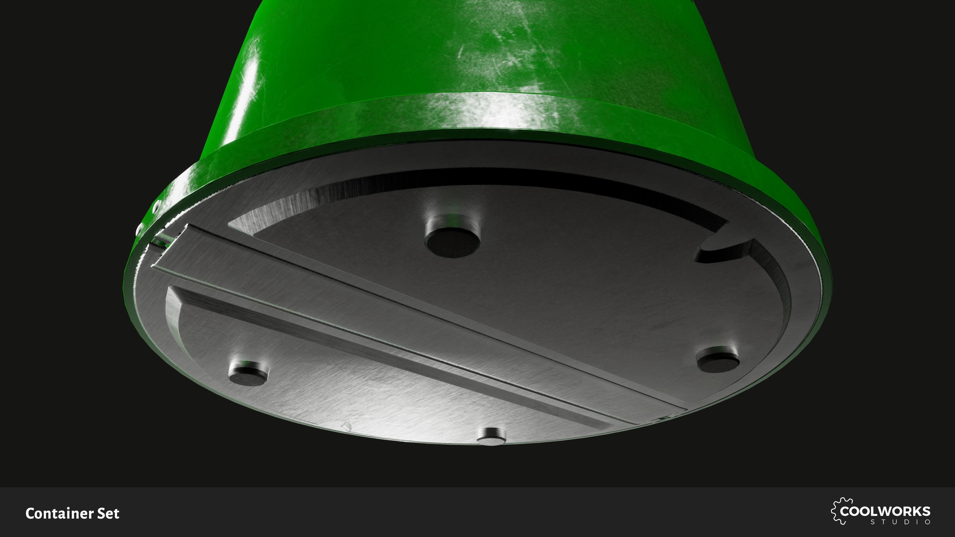 Container Set Low-poly 3D model_31