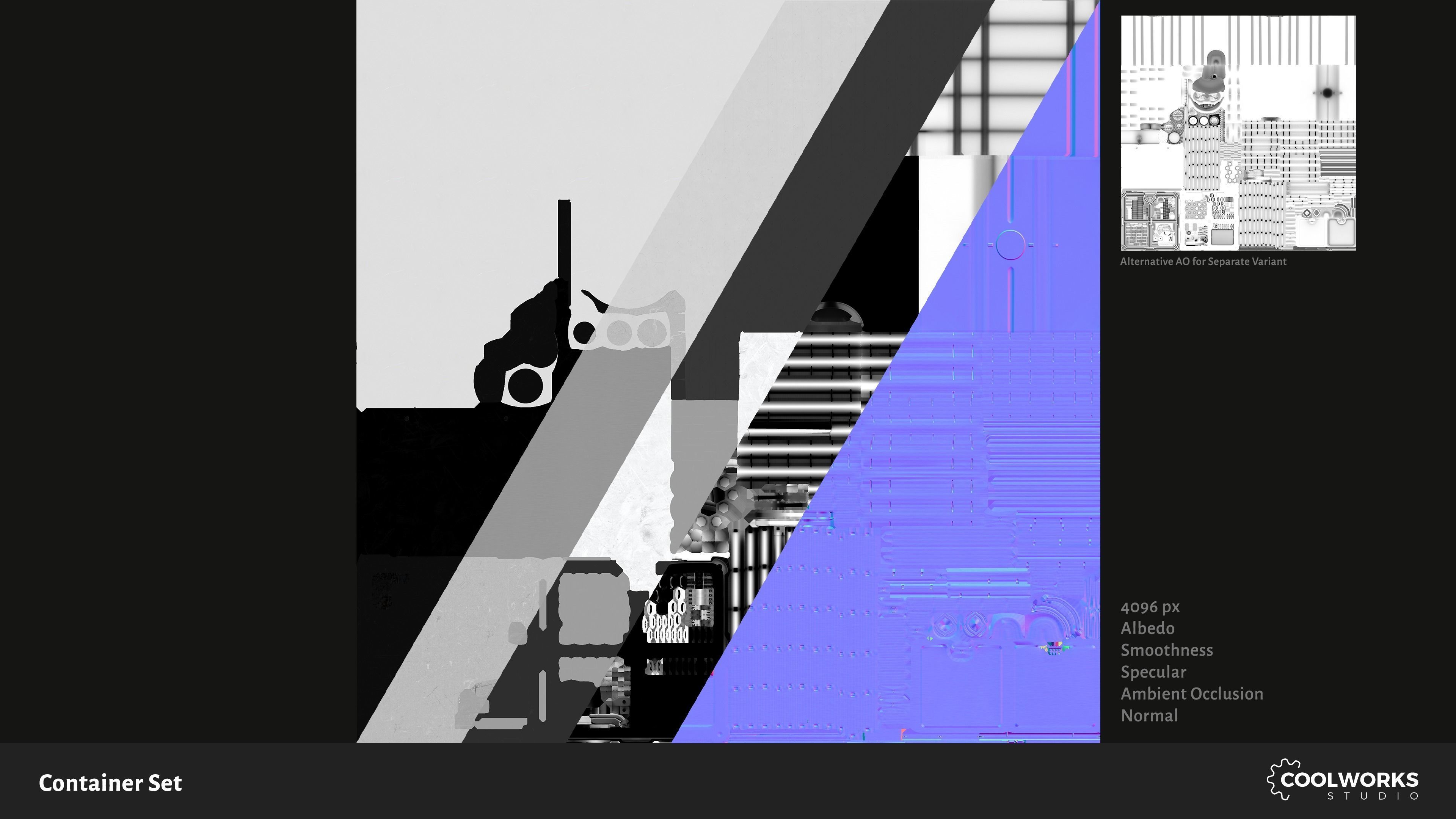 Container Set Low-poly 3D model_94