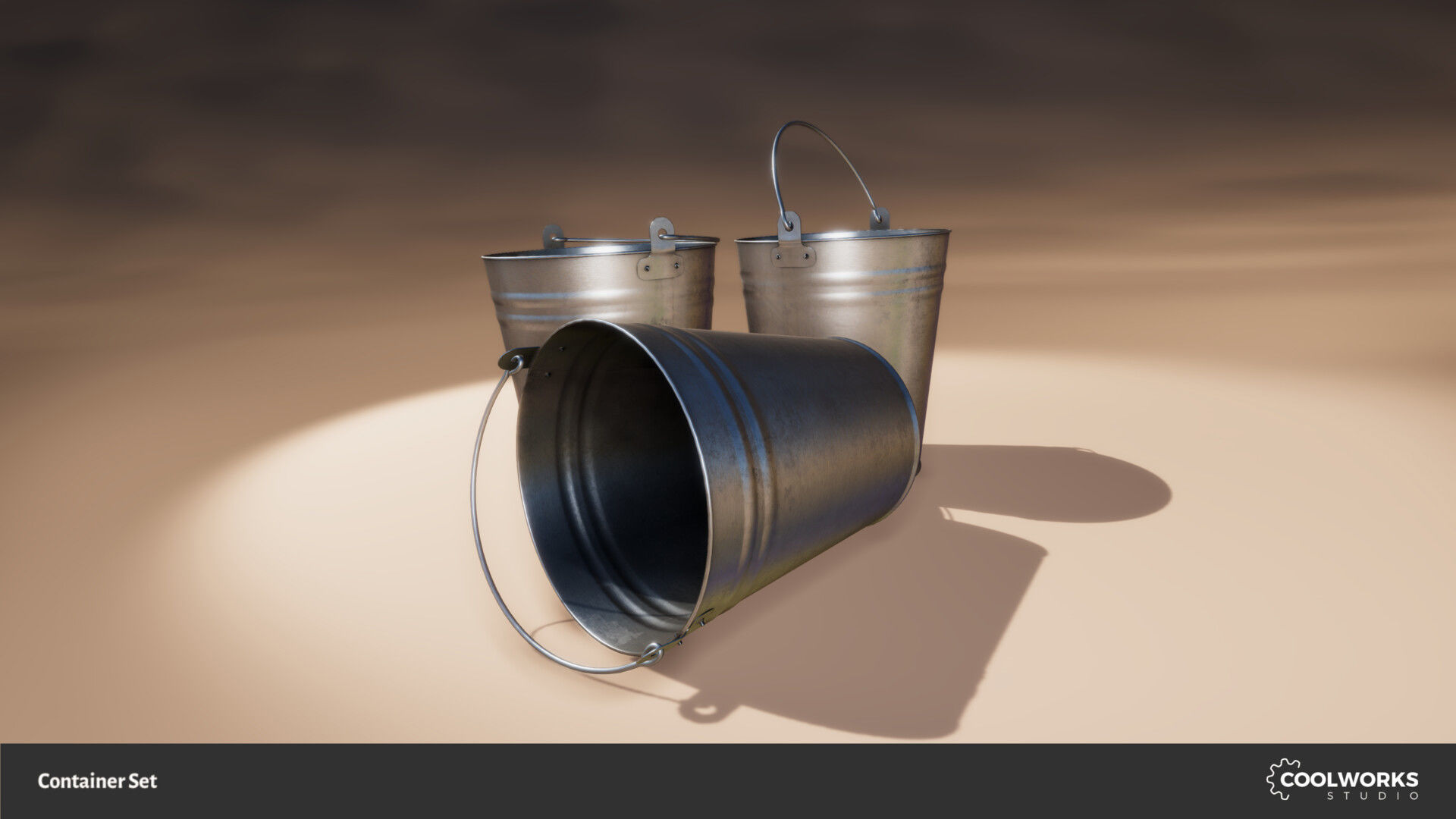 Container Set Low-poly 3D model_109